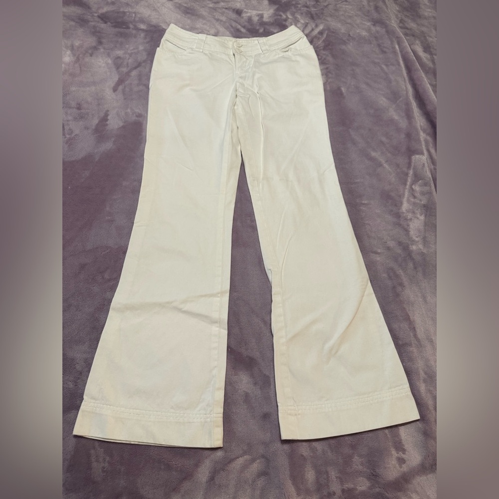 White low rise wide leg Trouser